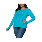 Harley-Davidson Women's Filigree Script Long Sleeve Scoop Neck Shirt, Jade (L), Harley Davidson